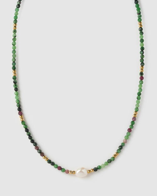Mila Gemstone Necklace - Clinozoisite