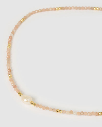 Mila Gemstone and Pearl Choker