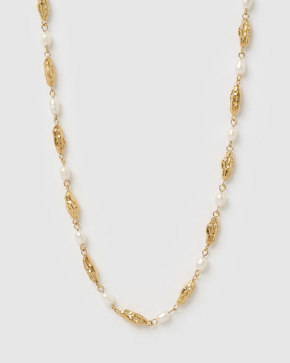 Mimi Pearl and Gold Necklace