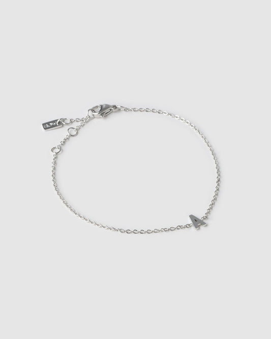 Mini Initial Silver Bracelet