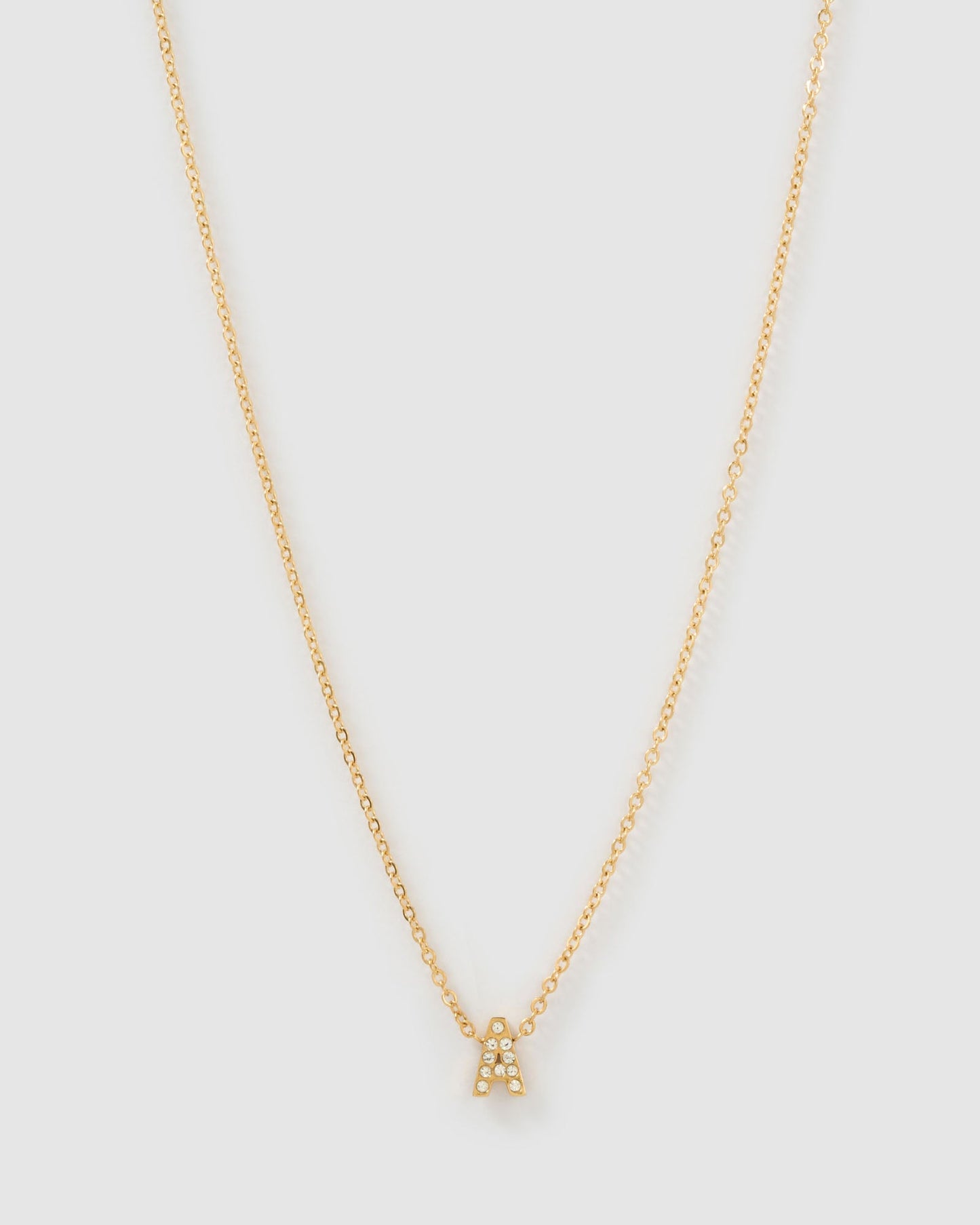 Mini Initial Stone Necklace