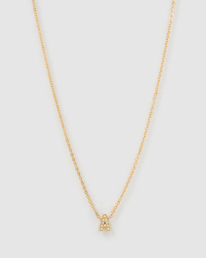 Mini Initial Stone Necklace