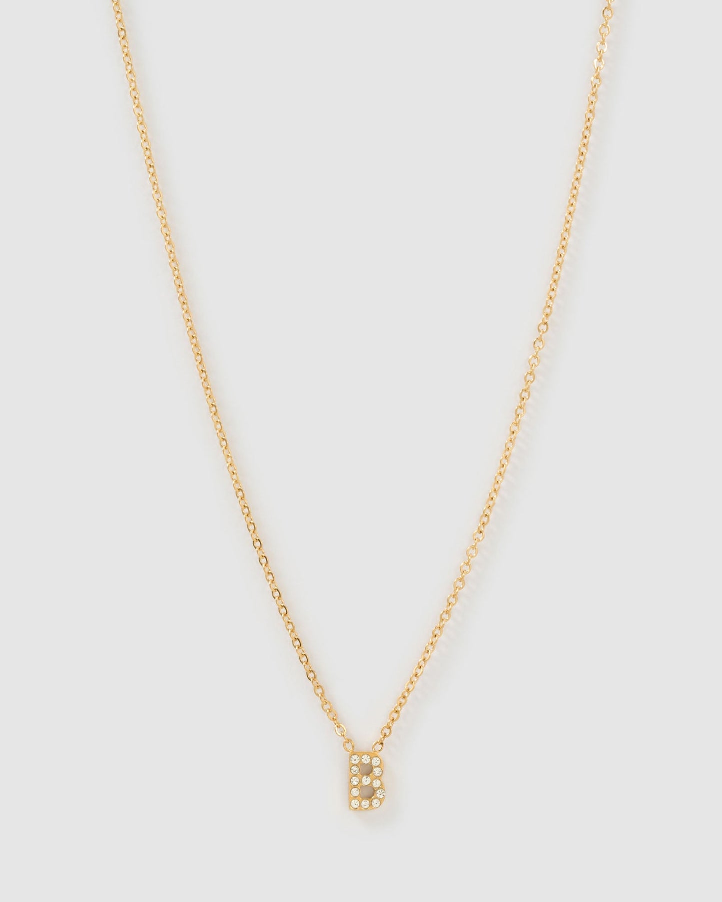 Mini Initial Stone Necklace