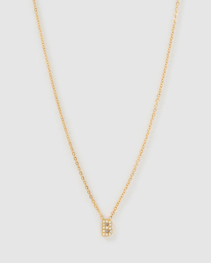Mini Initial Stone Necklace