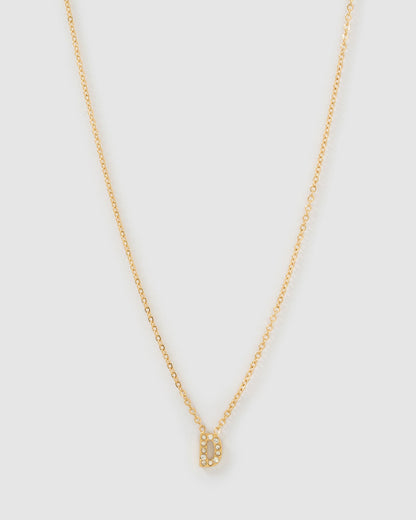 Mini Initial Stone Necklace