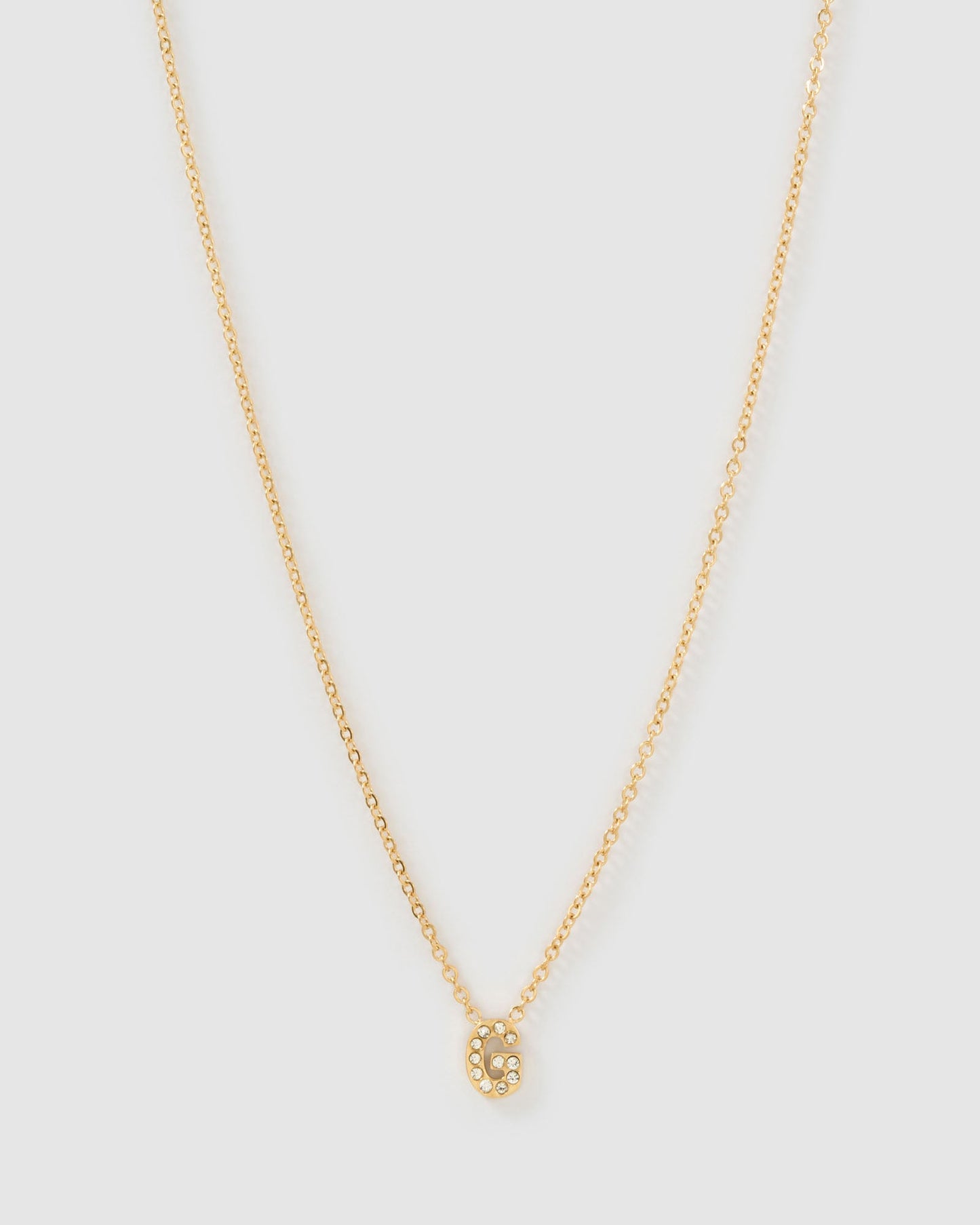 Mini Initial Stone Necklace