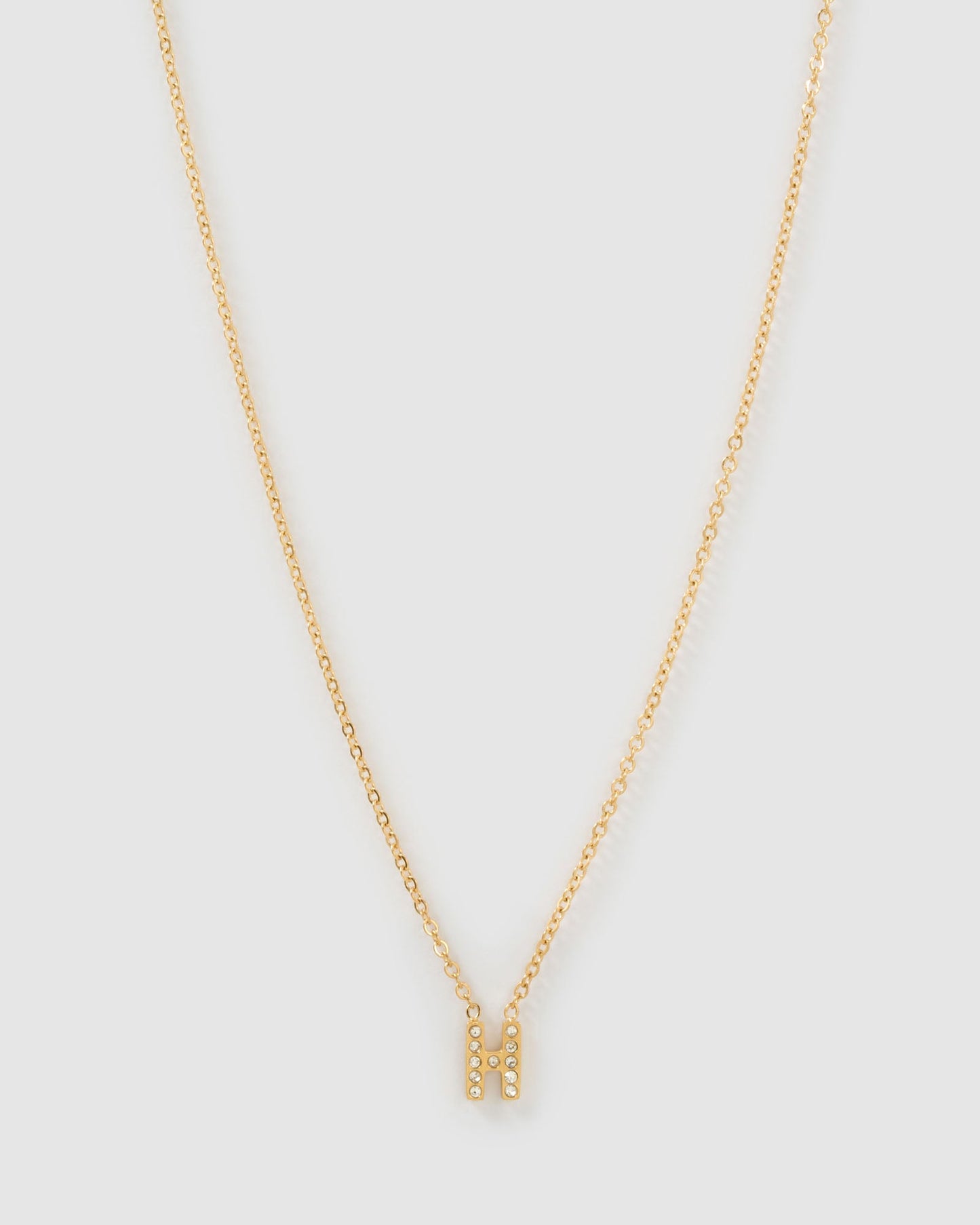 Mini Initial Stone Necklace