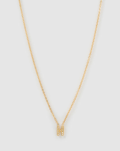 Mini Initial Stone Necklace