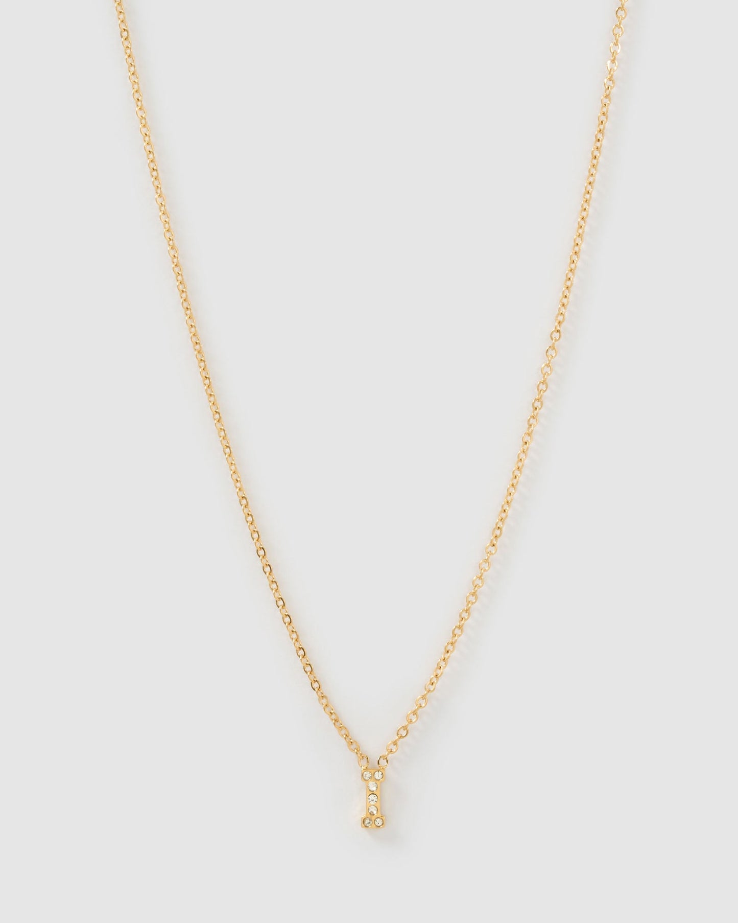 Mini Initial Stone Necklace