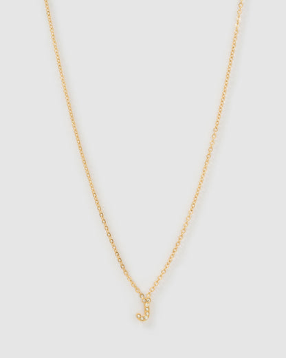 Mini Initial Stone Necklace