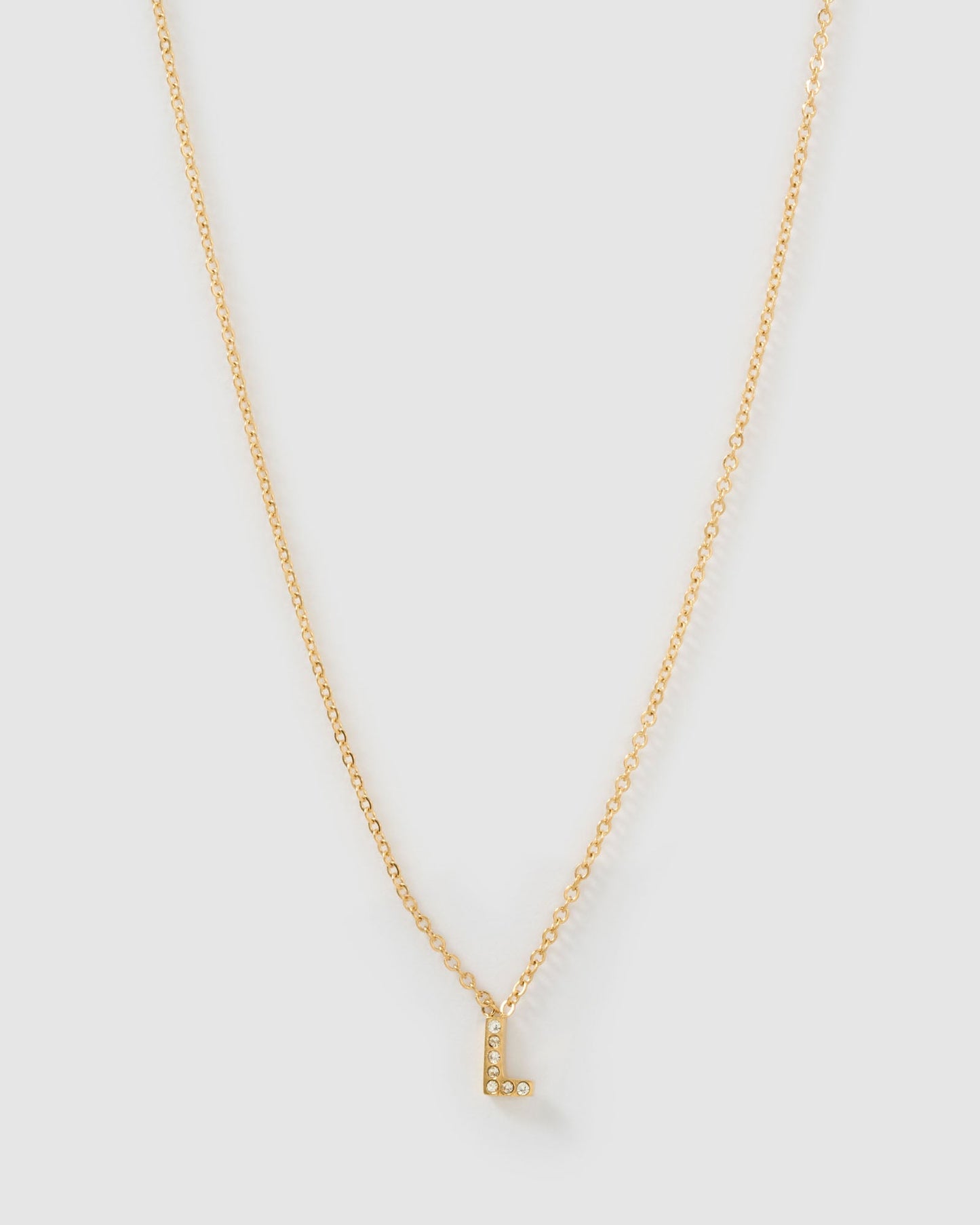 Mini Initial Stone Necklace