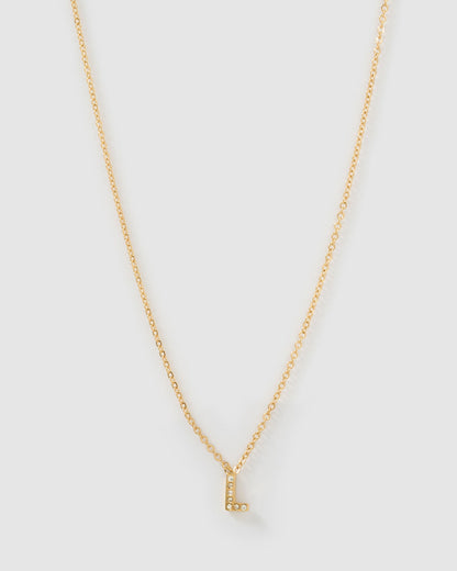 Mini Initial Stone Necklace
