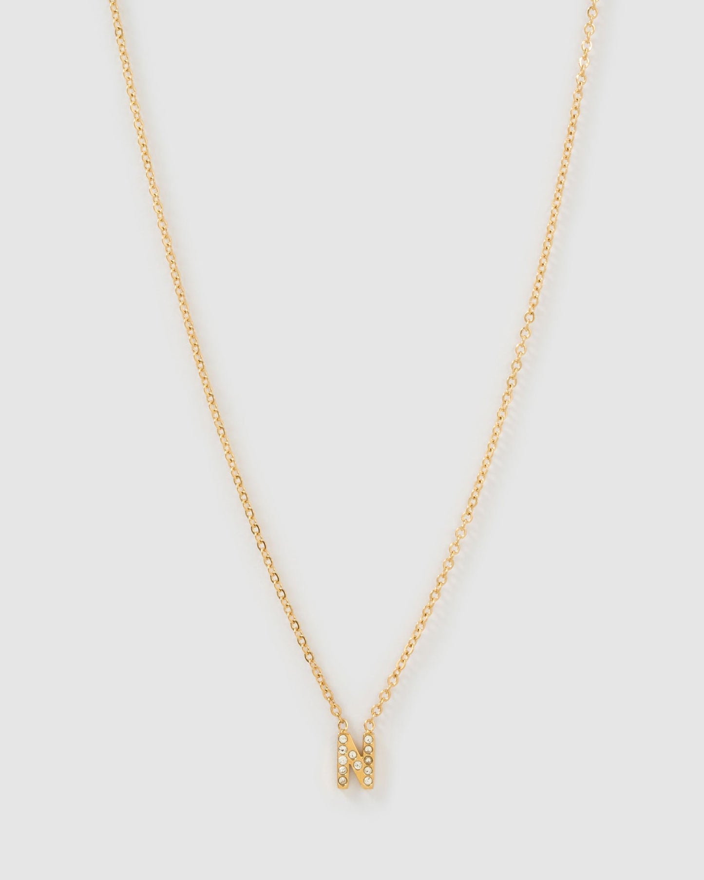Mini Initial Stone Necklace