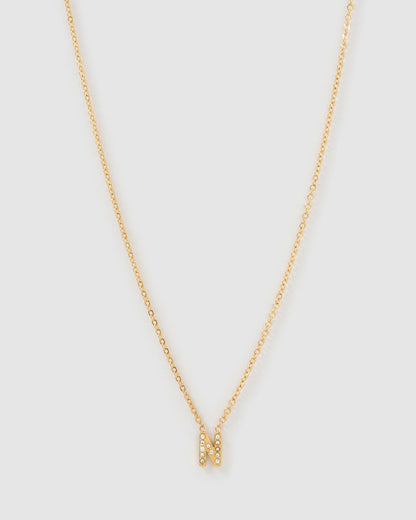 Mini Initial Stone Necklace