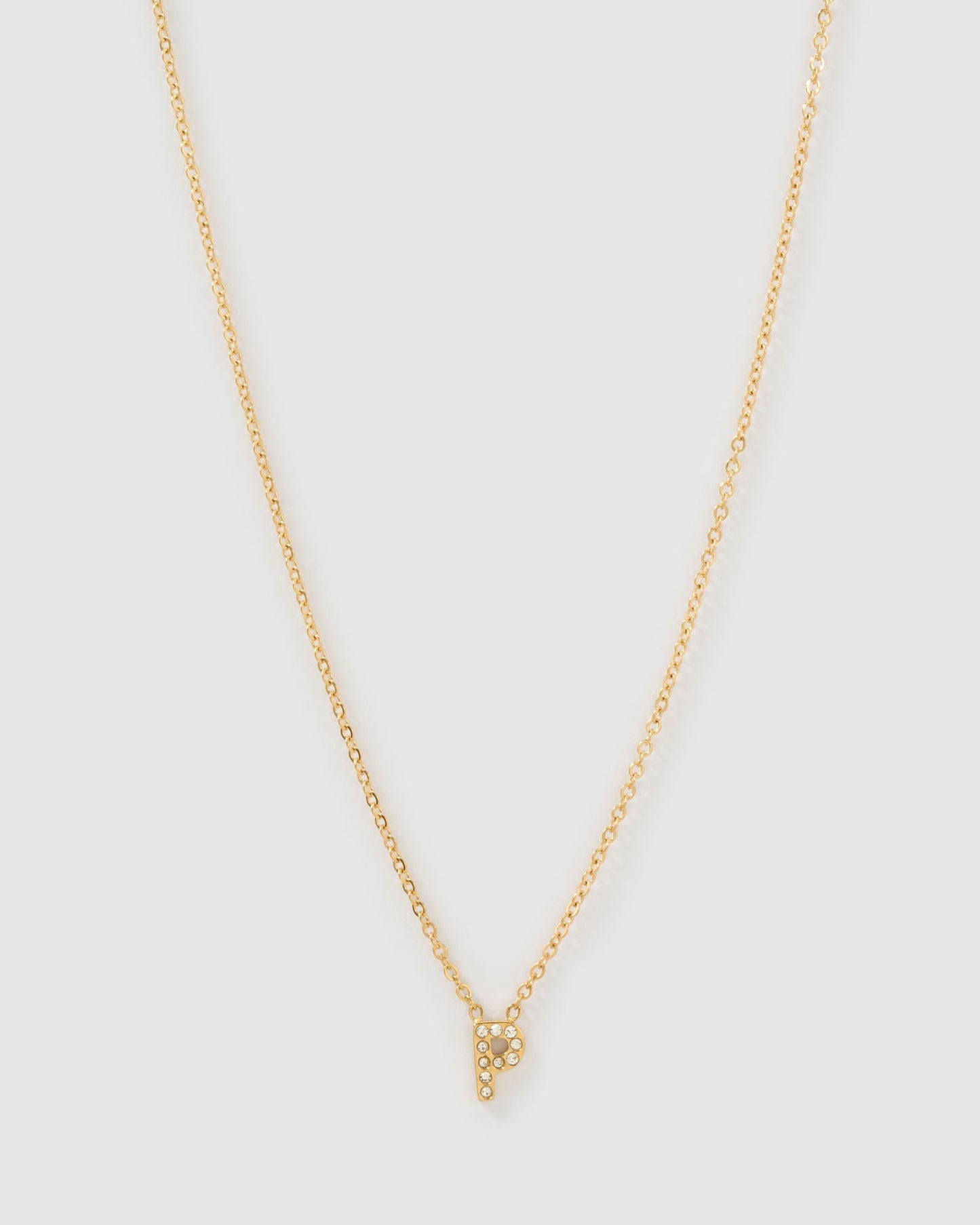 Mini Initial Stone Necklace