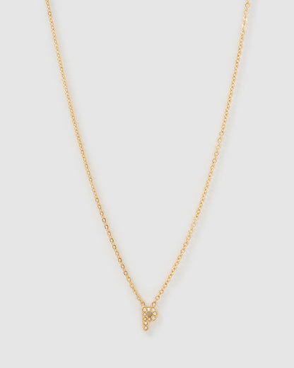 Mini Initial Stone Necklace