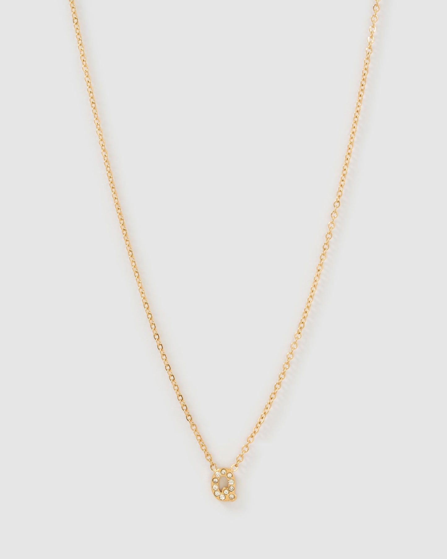 Mini Initial Stone Necklace