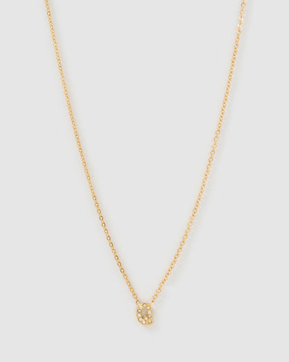 Mini Initial Stone Necklace