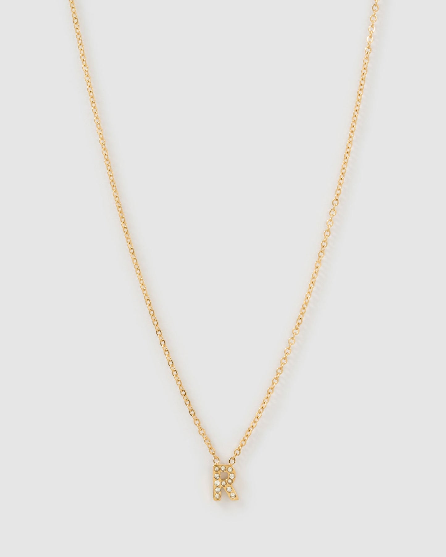 Mini Initial Stone Necklace