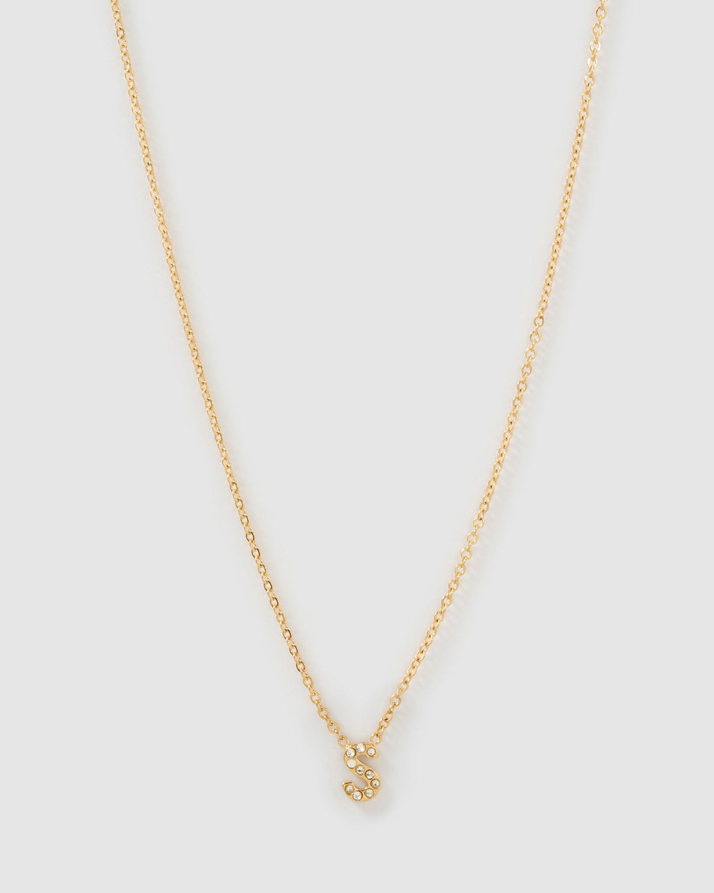 Mini Initial Stone Necklace