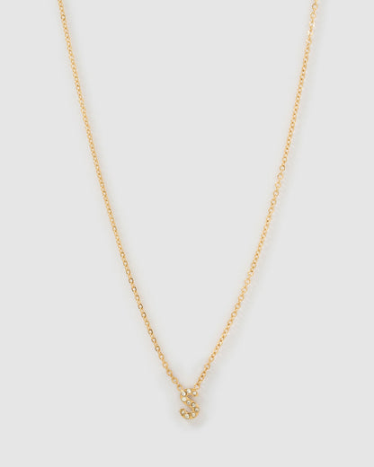 Mini Initial Stone Necklace