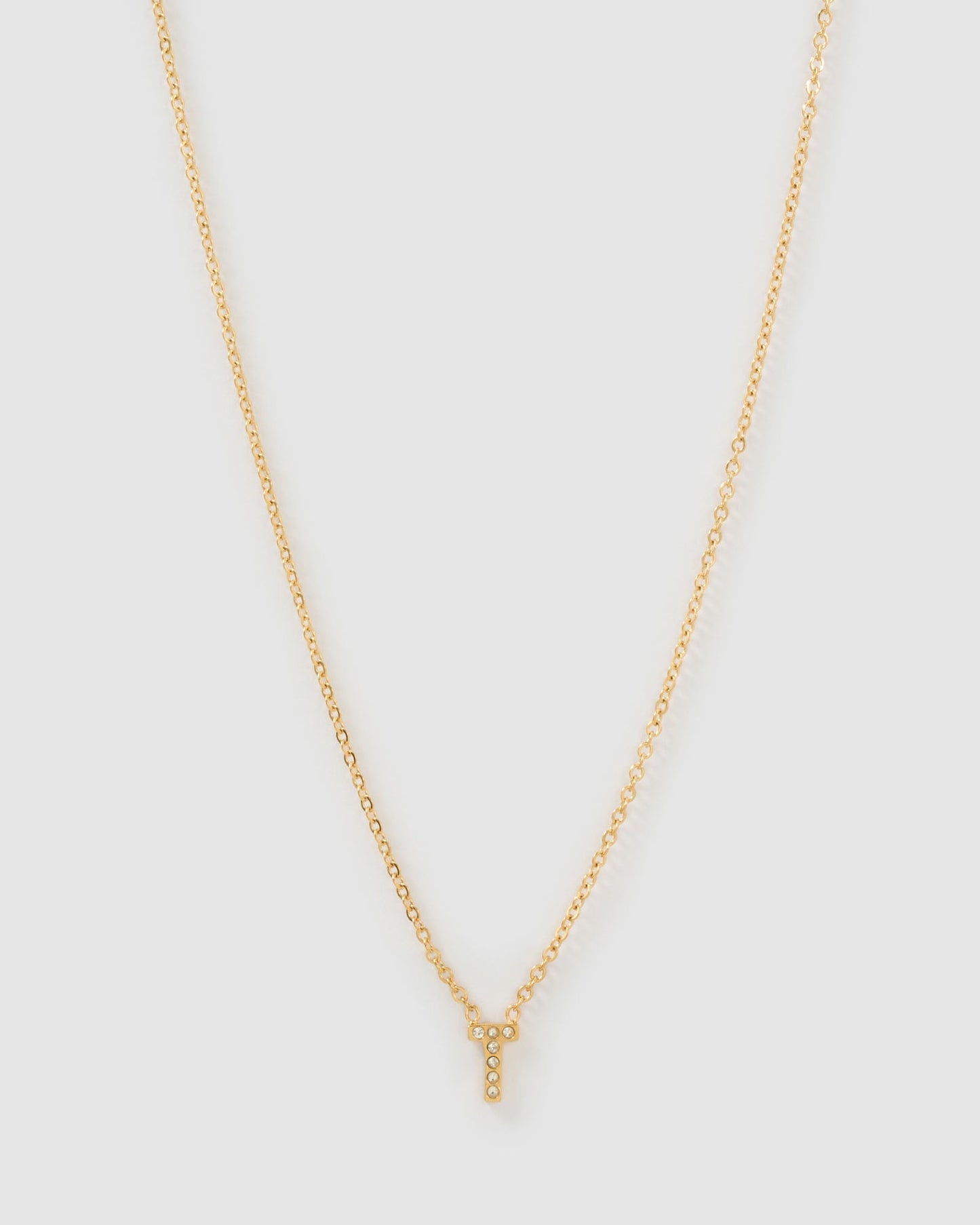 Mini Initial Stone Necklace