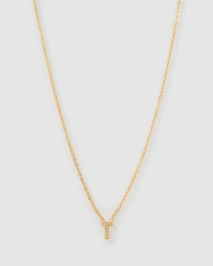 Mini Initial Stone Necklace