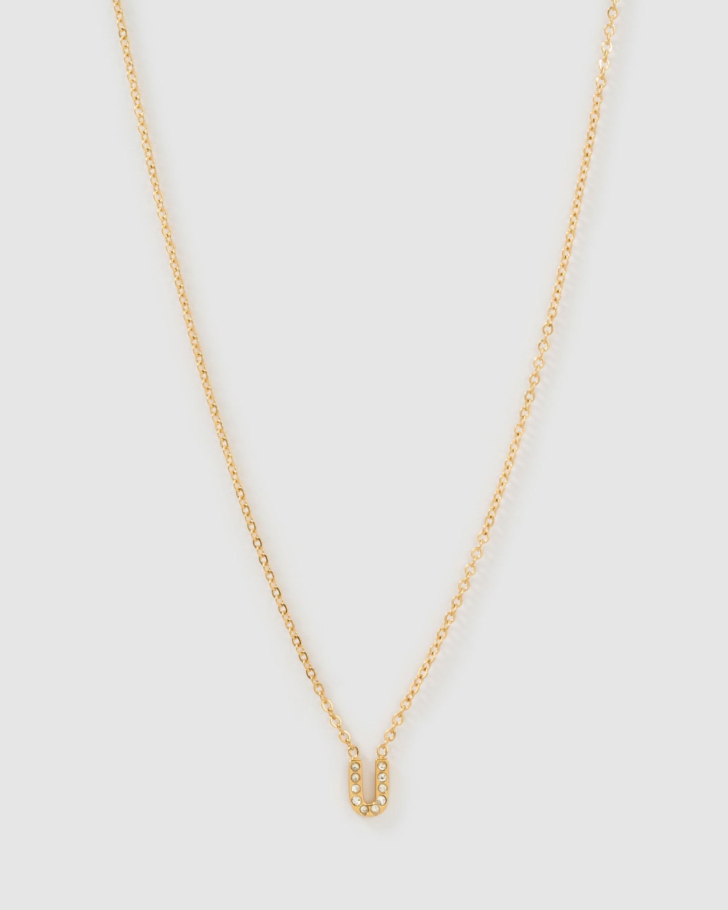 Mini Initial Stone Necklace