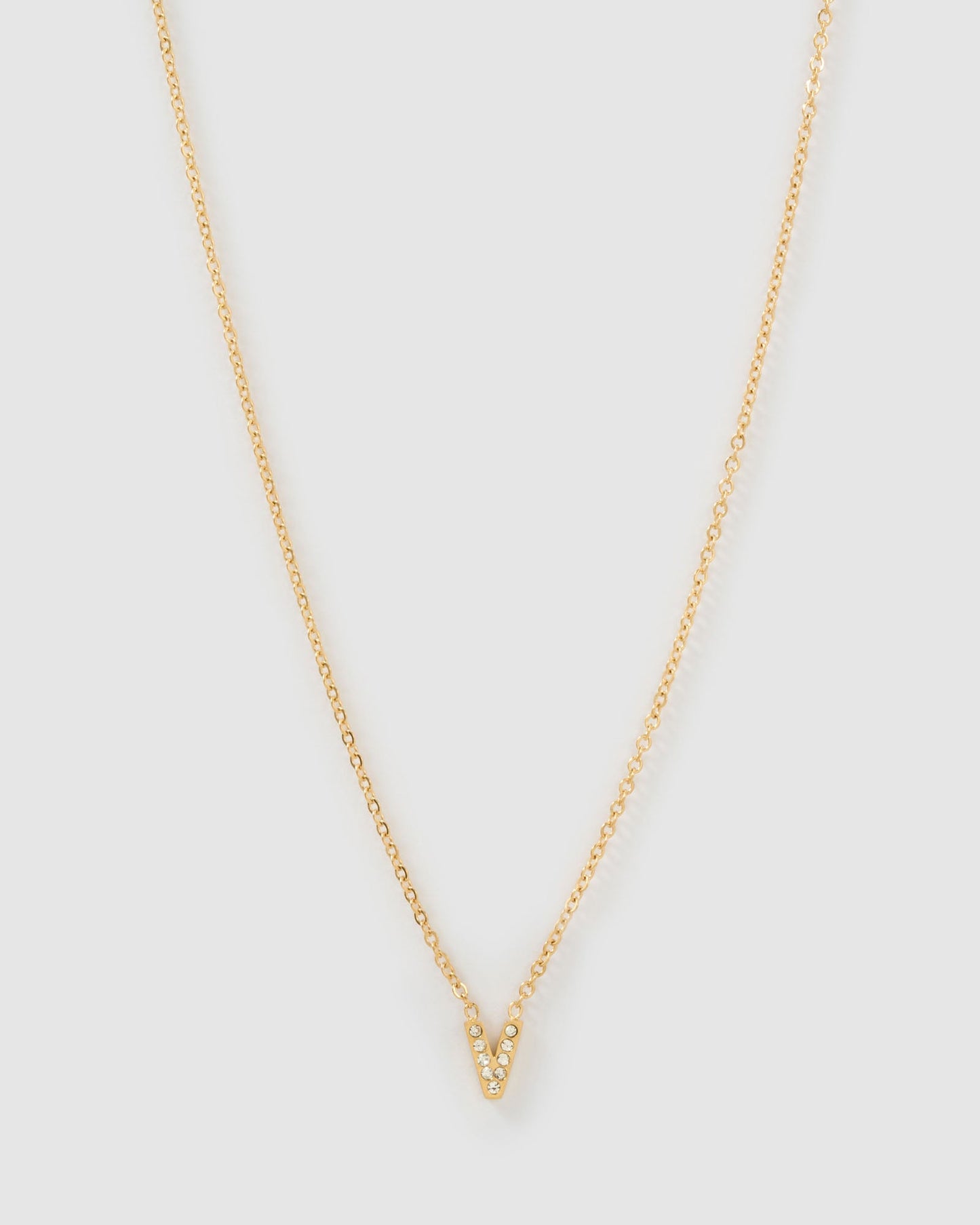 Mini Initial Stone Necklace