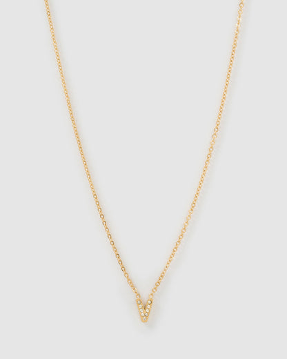 Mini Initial Stone Necklace