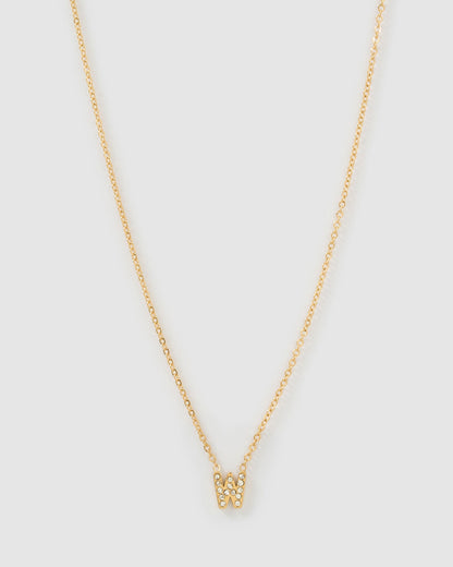 Mini Initial Stone Necklace