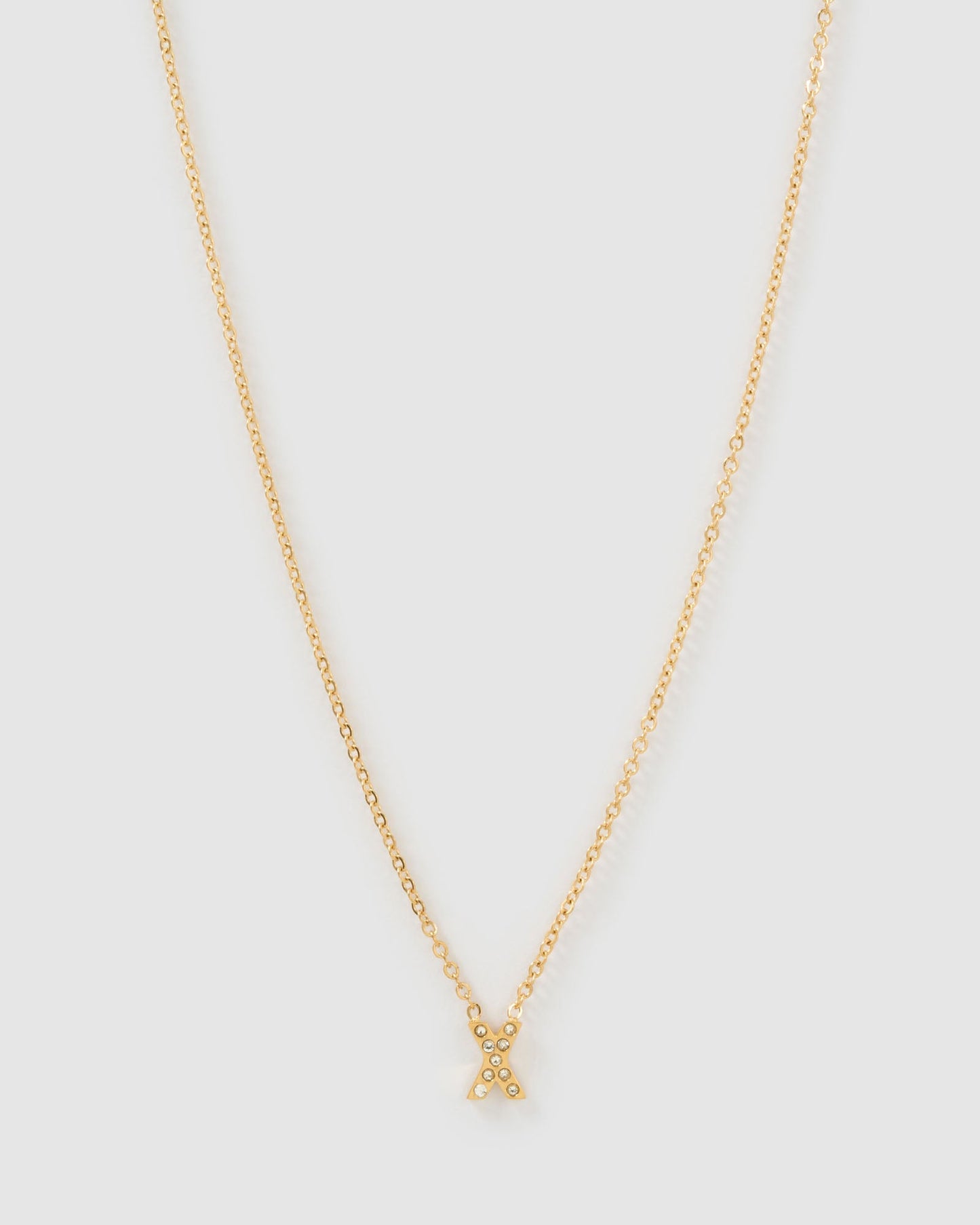 Mini Initial Stone Necklace
