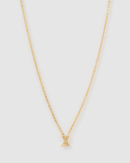 Mini Initial Stone Necklace