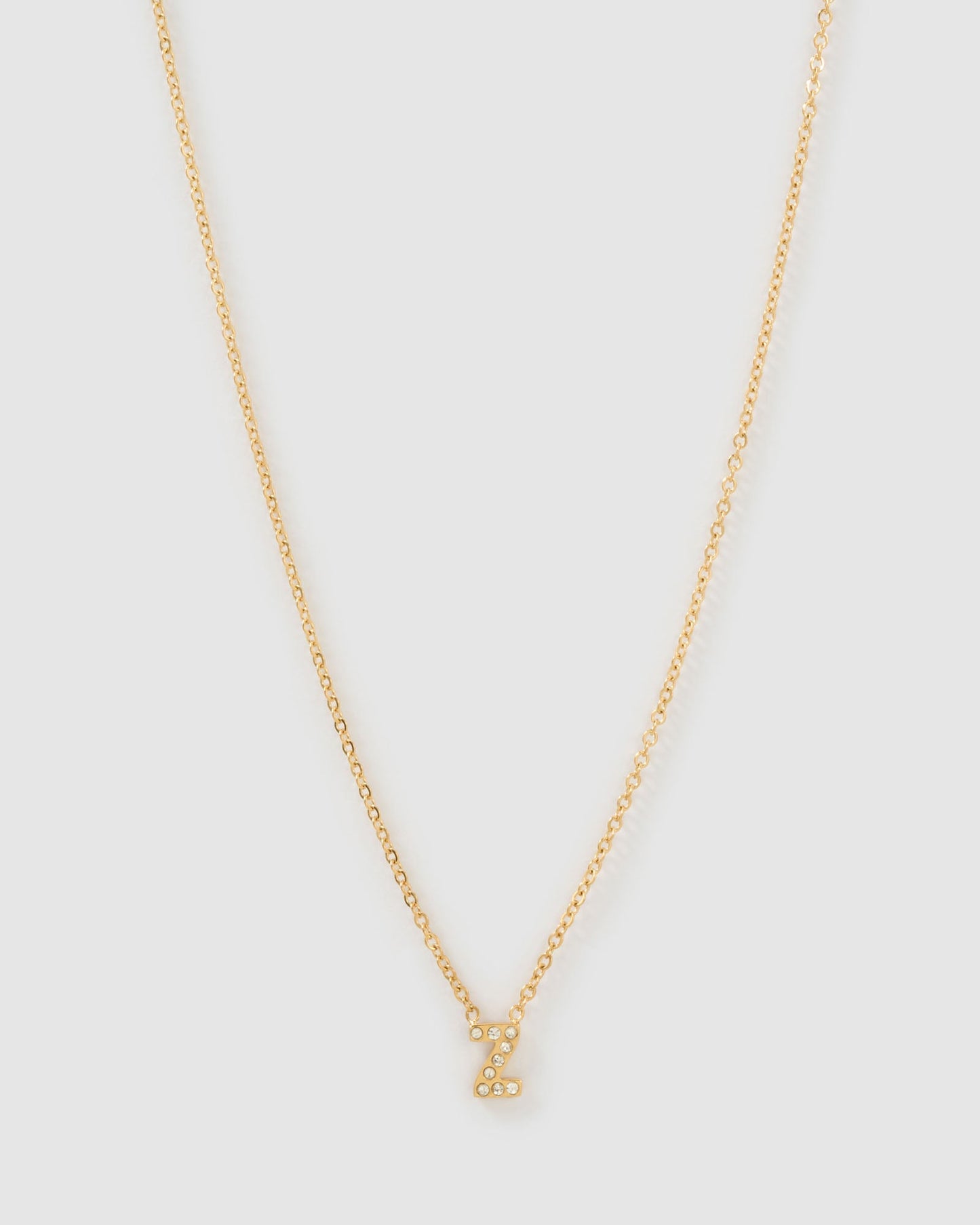 Mini Initial Stone Necklace