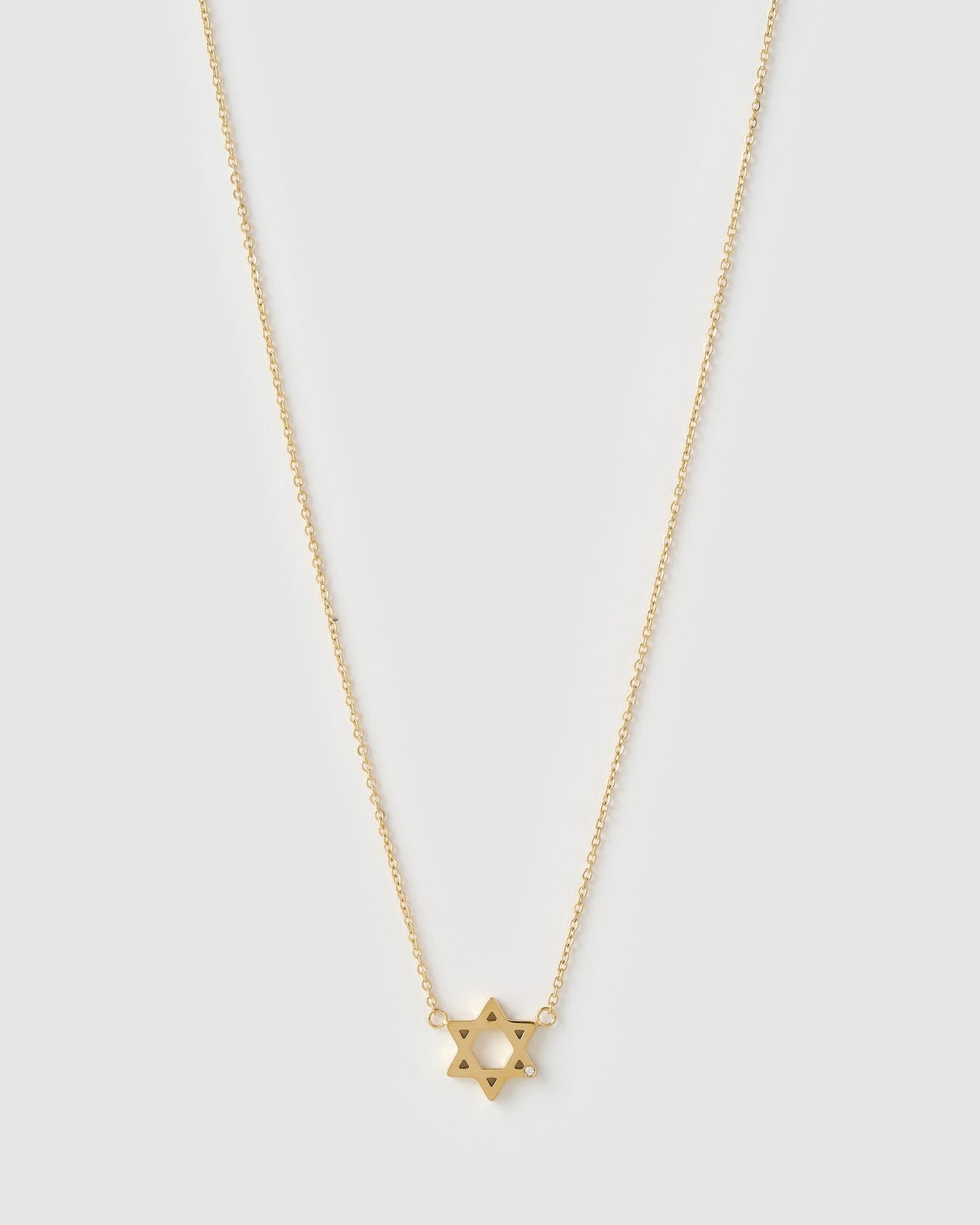 Mini Star Of David Gold Necklace