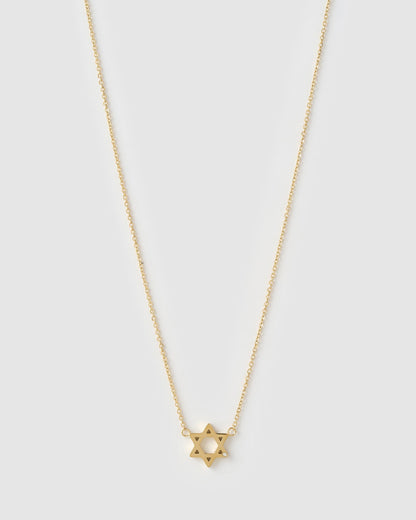 Mini Star Of David Gold Necklace