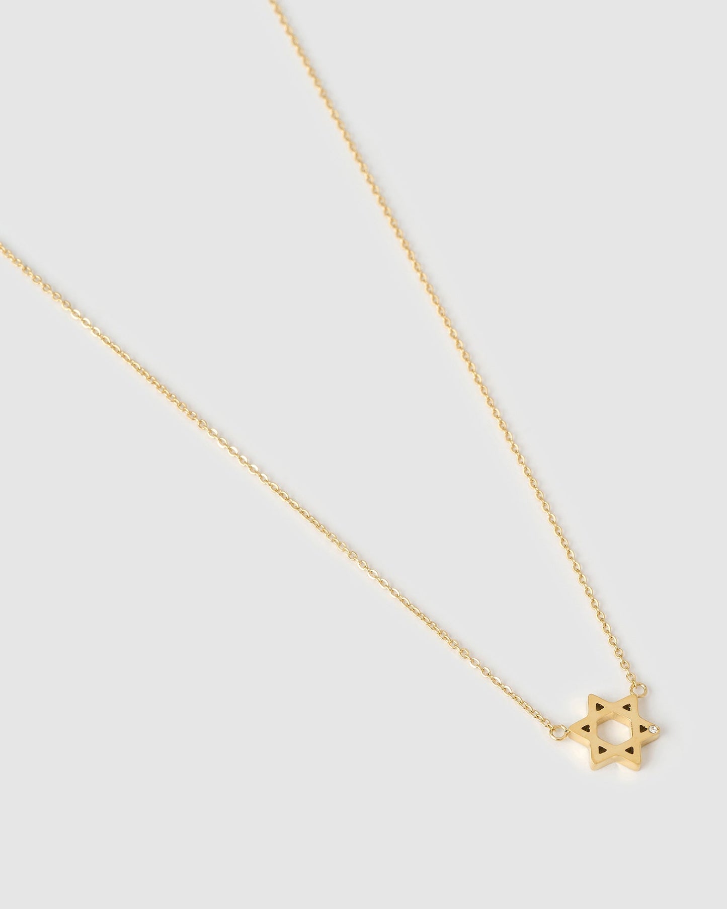 Mini Star Of David Gold Necklace