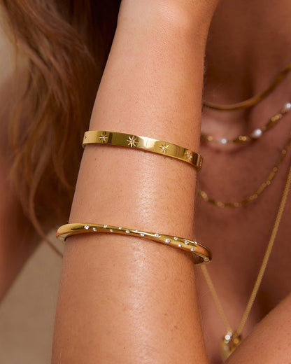 Eden Gold Cuff - Stone