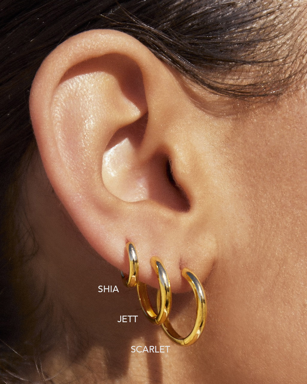 Jett Gold Hoop Earrings