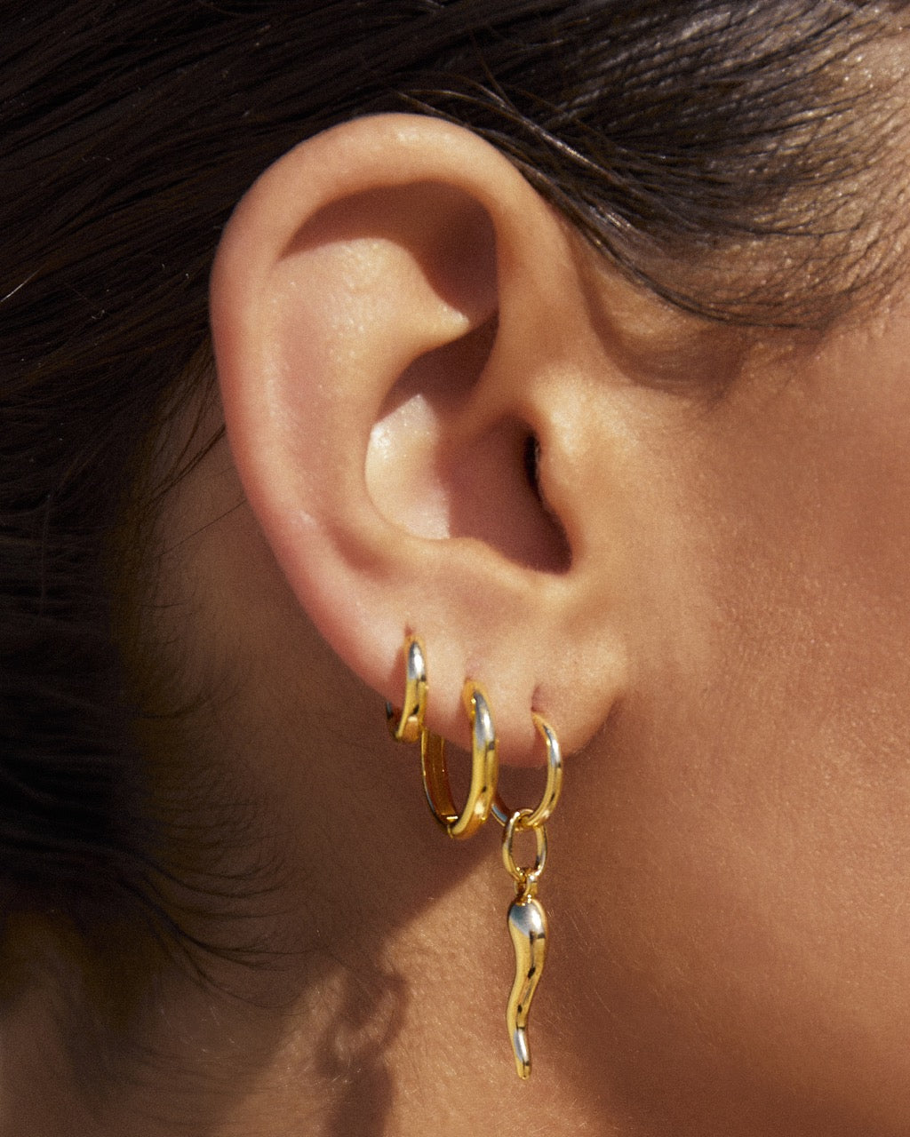 Scarlet Gold Hoop Earrings