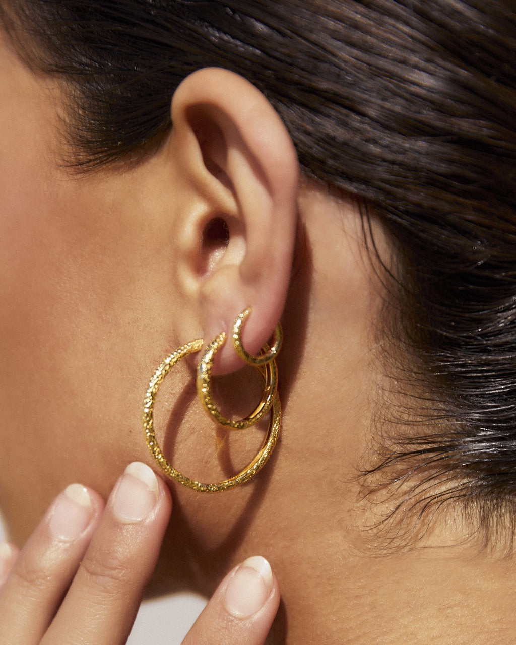 Little Hoop Earring Stack - Gold