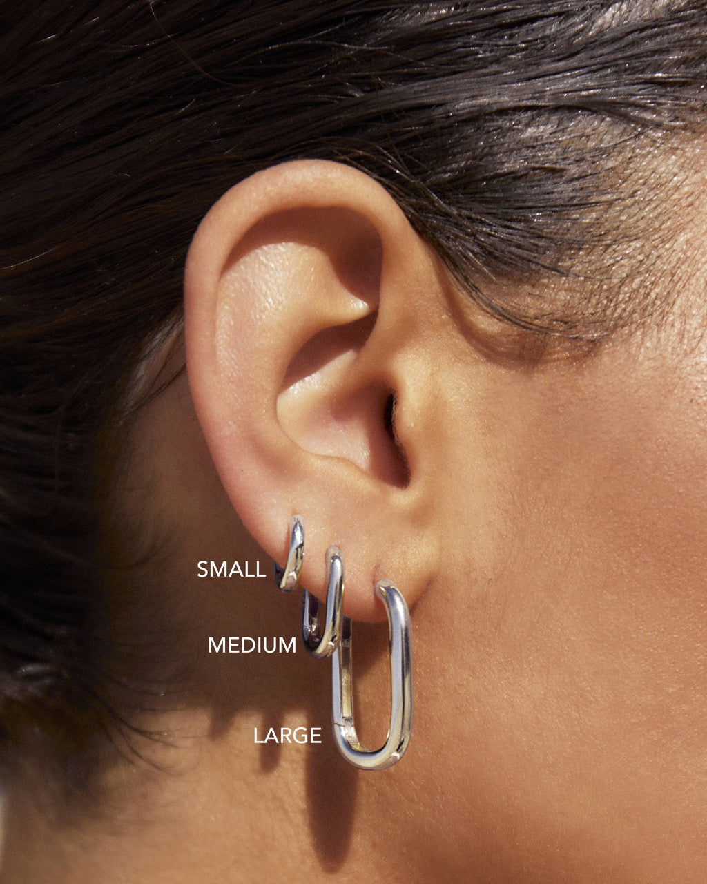 Link-Up Silver Hoop Huggies - Small