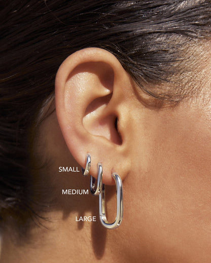 Link-Up Silver Hoop Huggies - Small