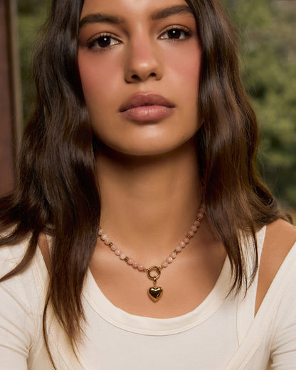 Blush Charm Necklace - Sunstone