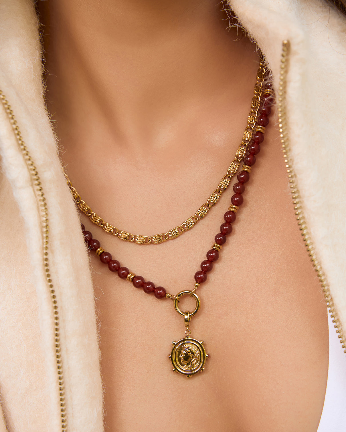 Tallulah Necklace - Red Agate