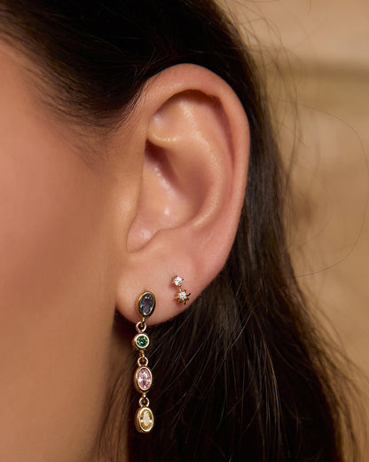 Isadora Gold Earrings - Multi Blue