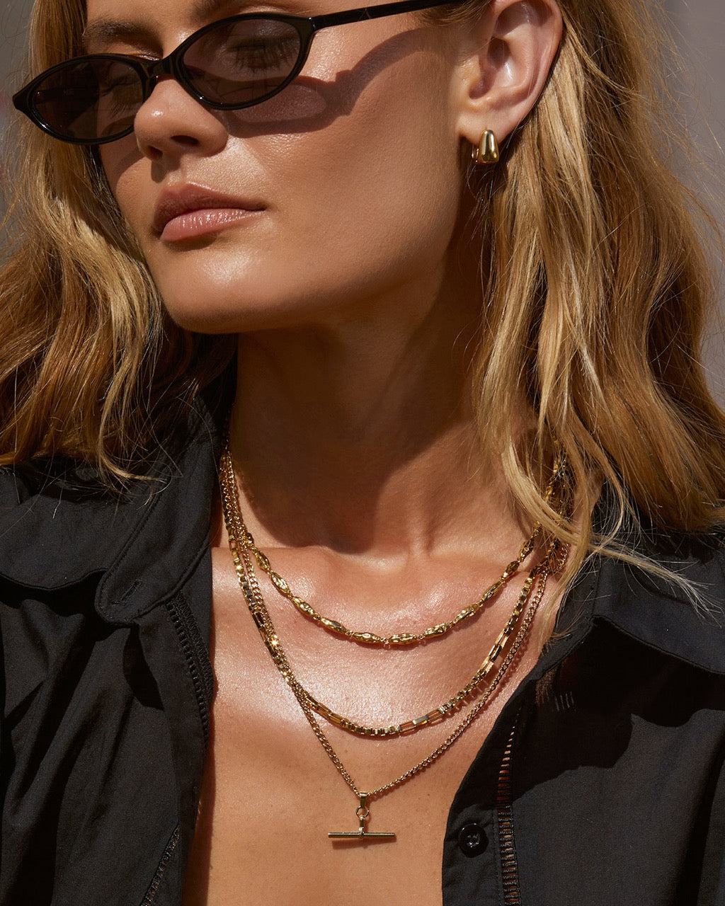 Tess Gold Hoop Earrings