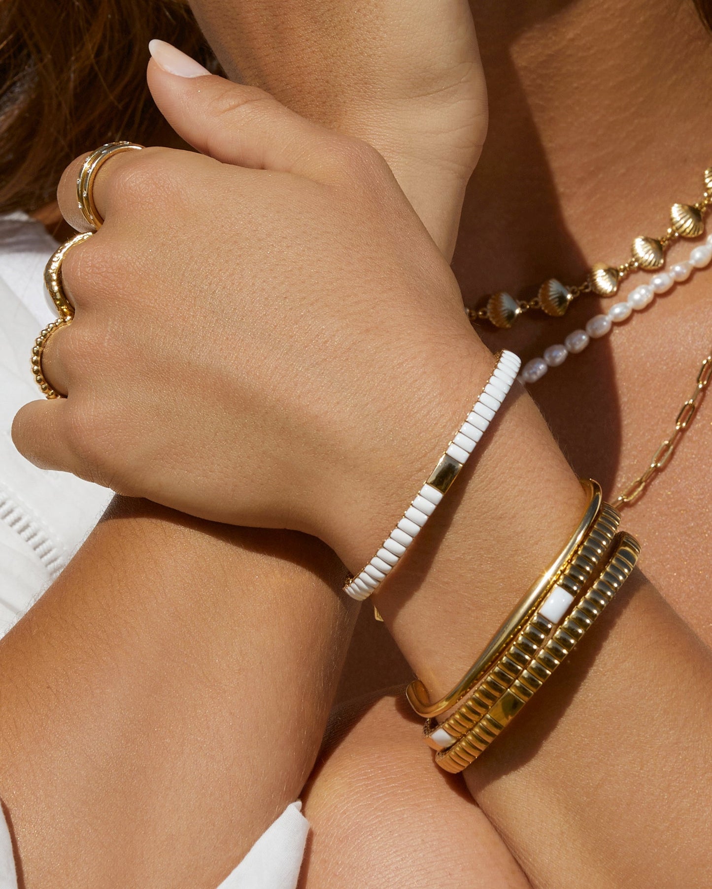 Onyx Bracelet - Two Toned White