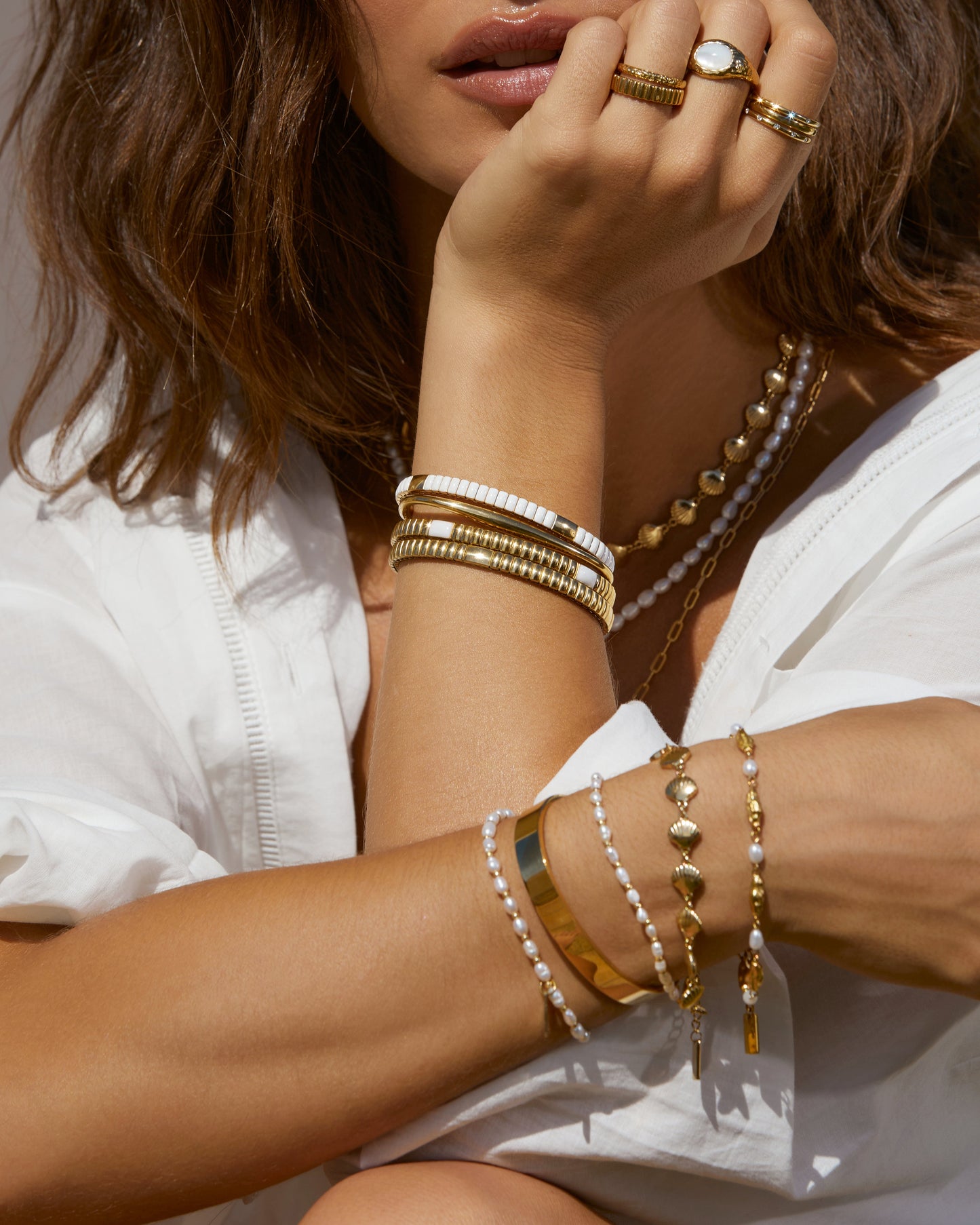 Onyx Bracelet - Two Toned White