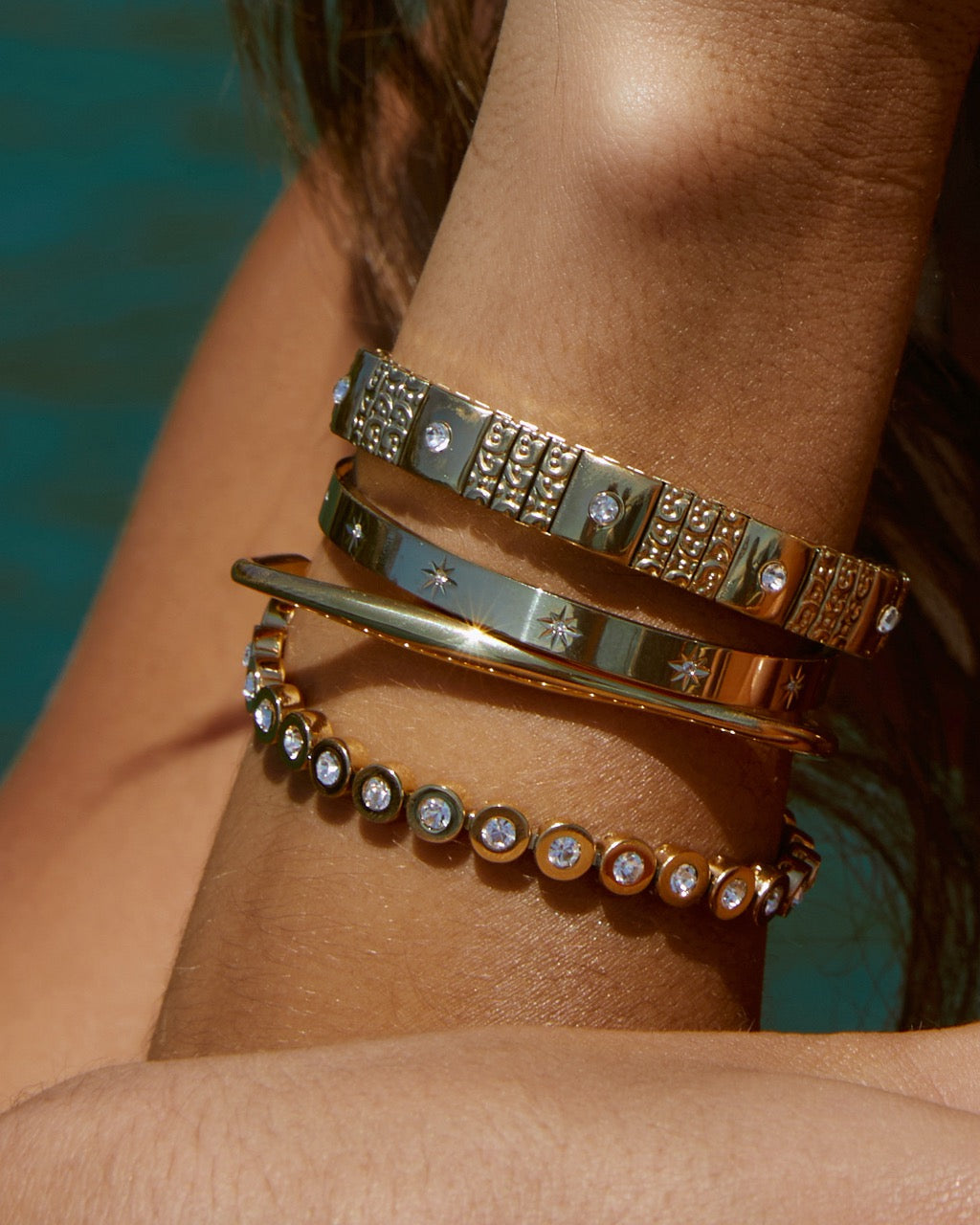 Gemma Gold Cuff Bracelet